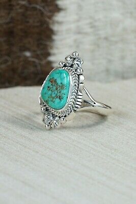 Navajo Turquoise & Sterling Silver Ring - Daniel Benally - Size 8.75