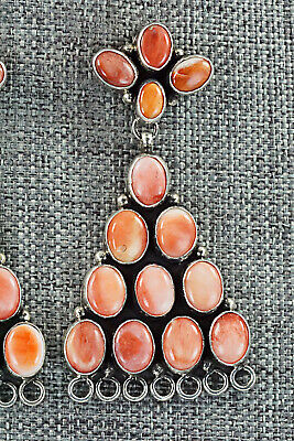 Spiny Oyster & Sterling Silver Earrings - Renelle Perry