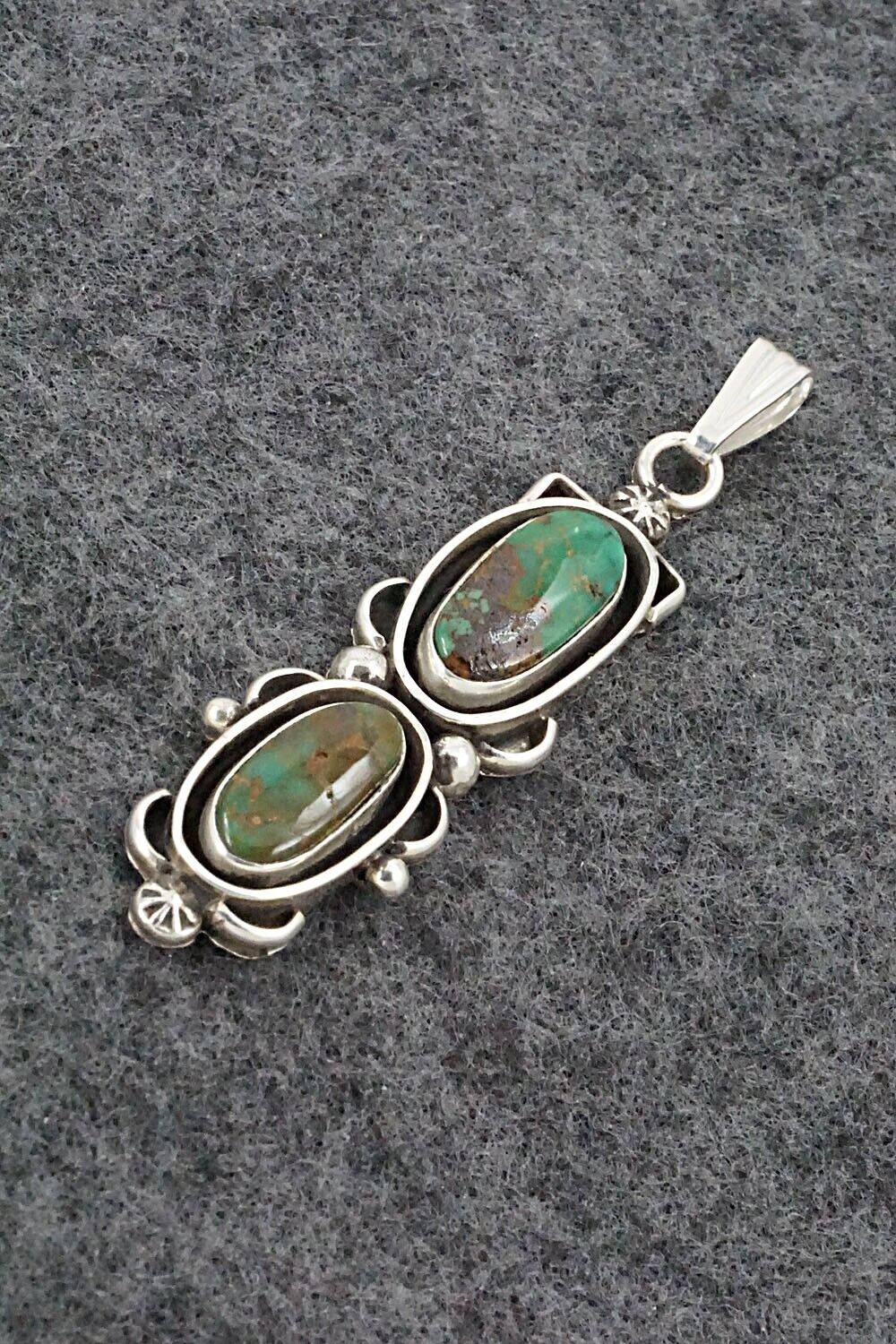 Turquoise & Sterling Silver Pendant - Roger Lewis