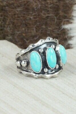 Turquoise & Sterling Silver Ring - Andrew Vandever - Size 8.75