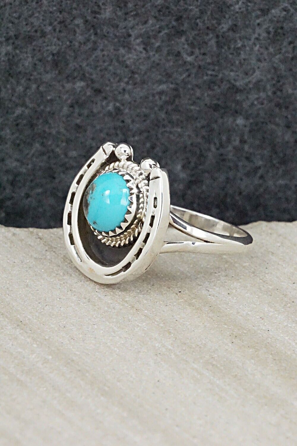 Turquoise & Sterling Silver Ring - Alice Rose Saunders - Size 7.5