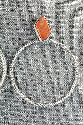 Coral & Sterling Silver Earrings - Annie Spencer - High Lonesome Trading