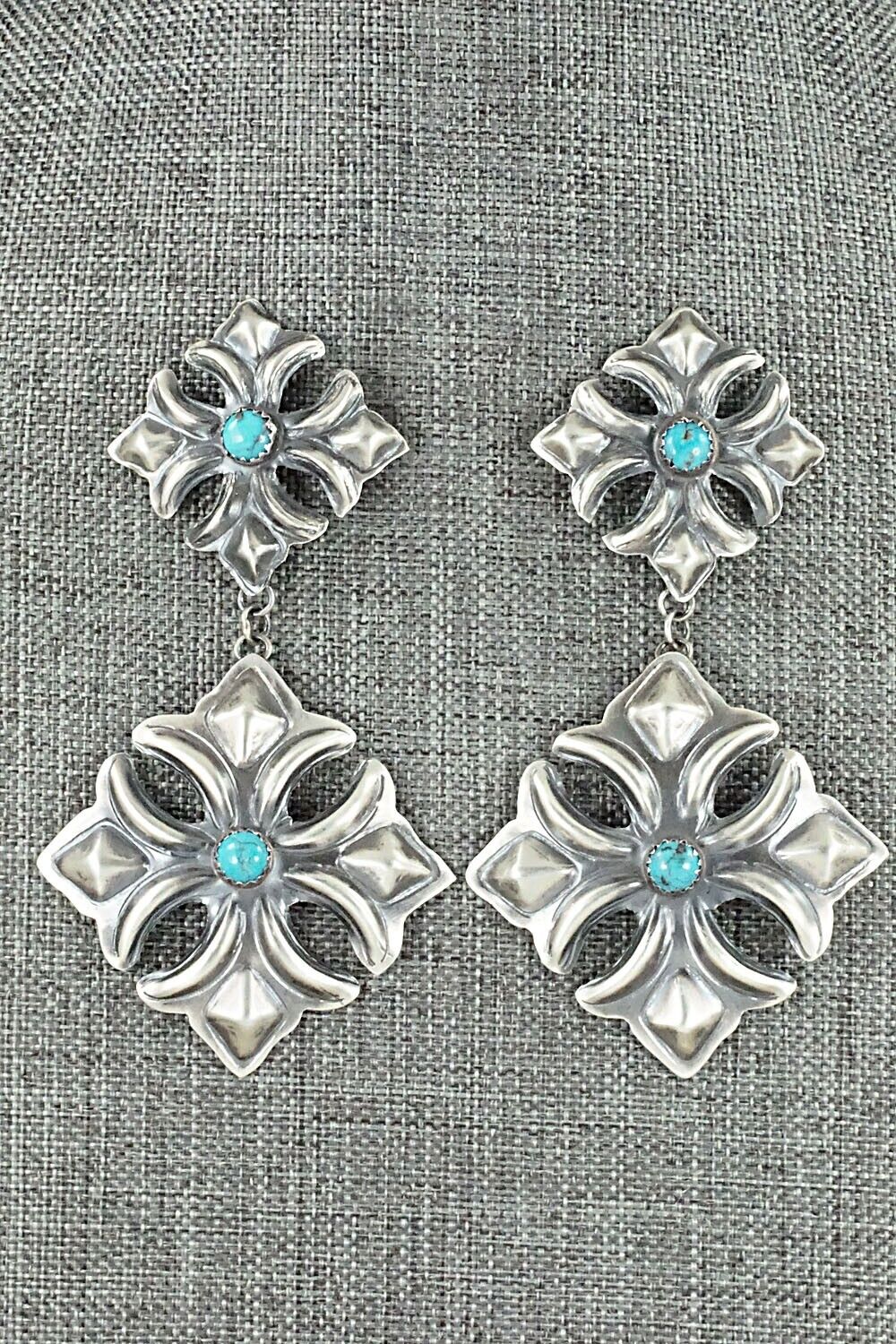 Turquoise and Sterling Silver Earrings - Tim Yazzie
