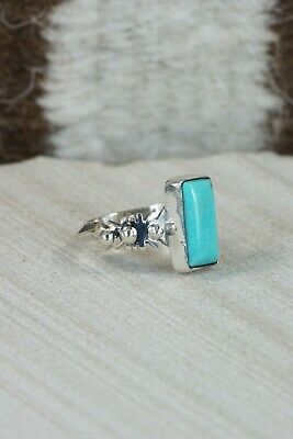 Navajo Turquoise and Sterling Silver Ring - Andrew Vandever - Size 5.75