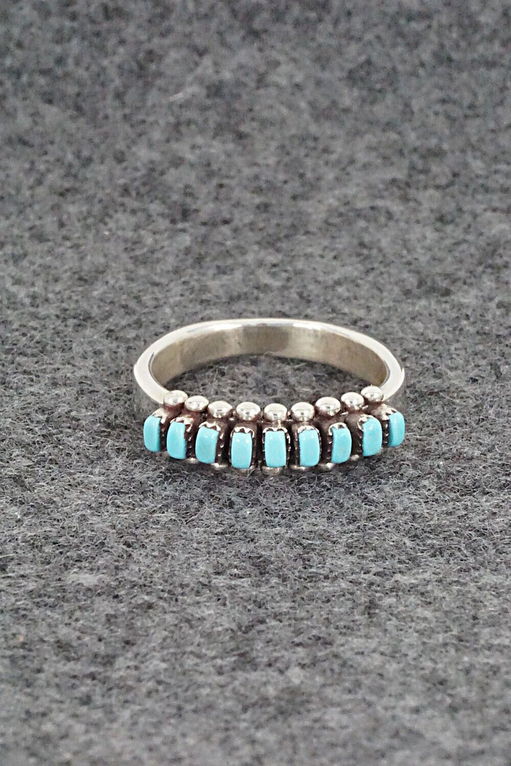 Turquoise & Sterling Silver Ring - Irma Unkestine - Size 6.25