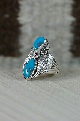 Navajo Turquoise and Sterling Silver Ring - Jeanette Saunders - Size 7 - High Lonesome Trading