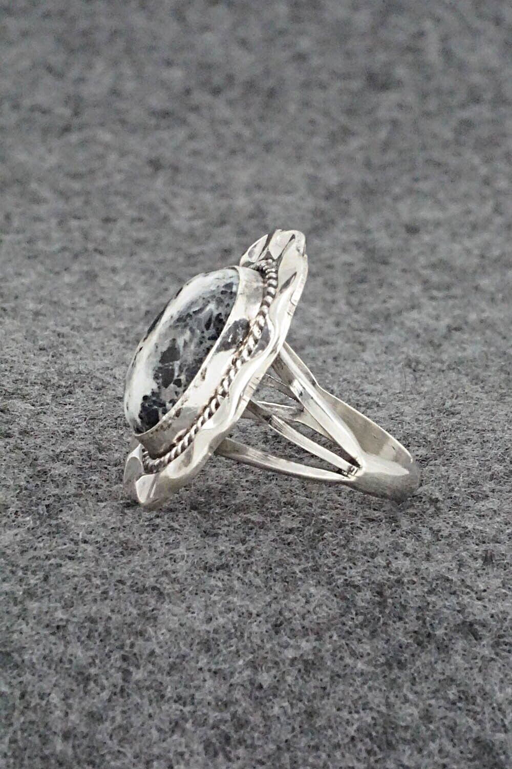 White Buffalo & Sterling Silver Ring - Samuel Yellowhair - Size 7