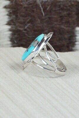 Turquoise & Sterling Silver Ring - Samuel Yellowhair - Size 8.75