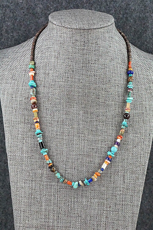 Multi Stone and Sterling Silver Necklace - Helen Tsosie