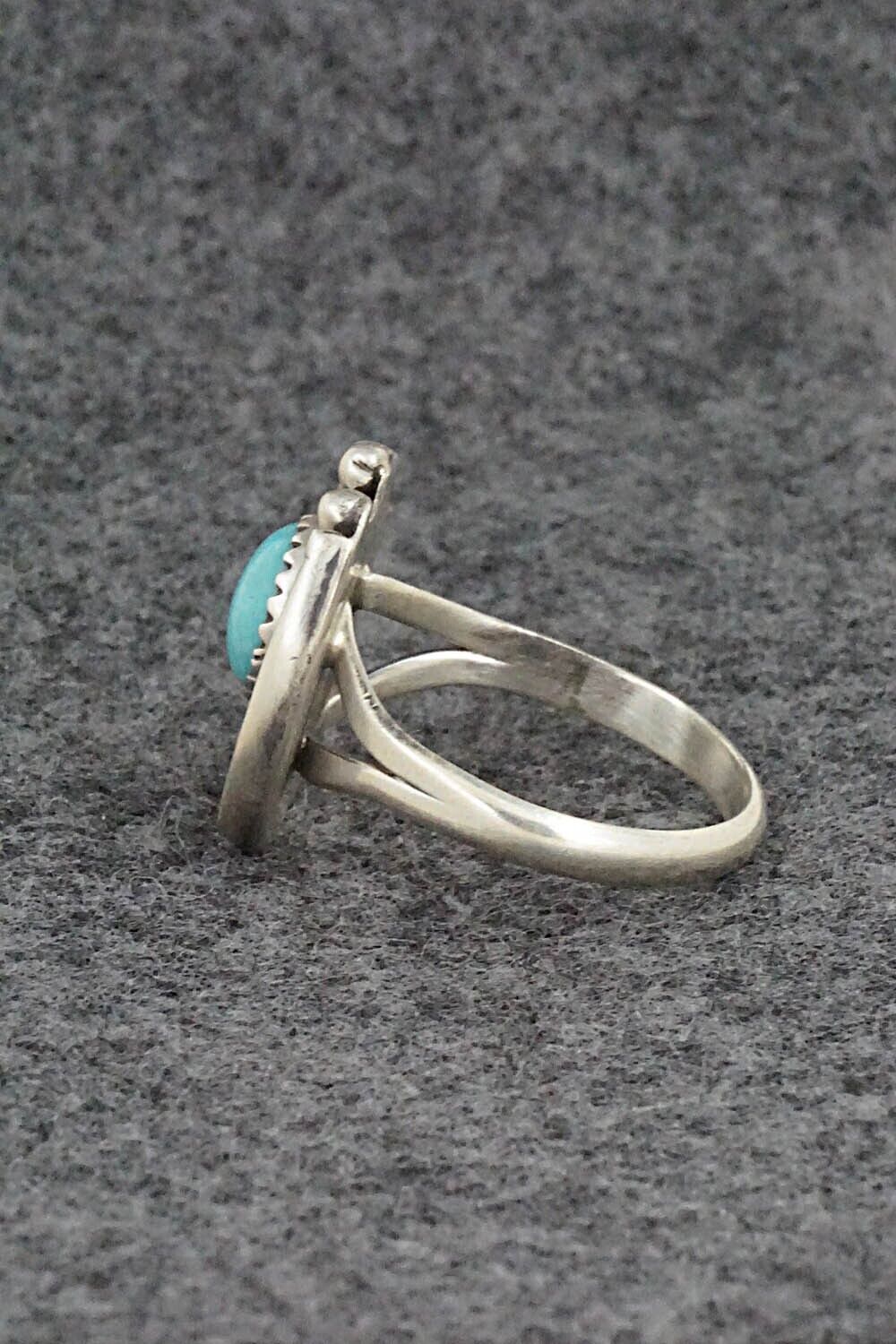 Turquoise & Sterling Silver Ring - Alice Rose Saunders - Size 8