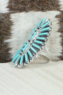 Turquoise & Sterling Silver Ring - Charlie John - Size 8