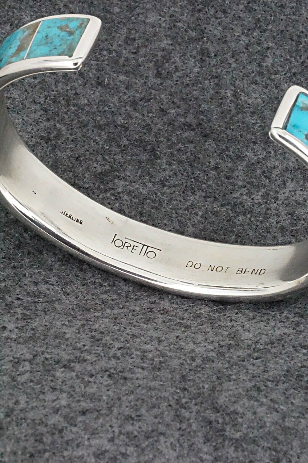 Turquoise & Sterling Silver Inlay Bracelet - Larry Loretto