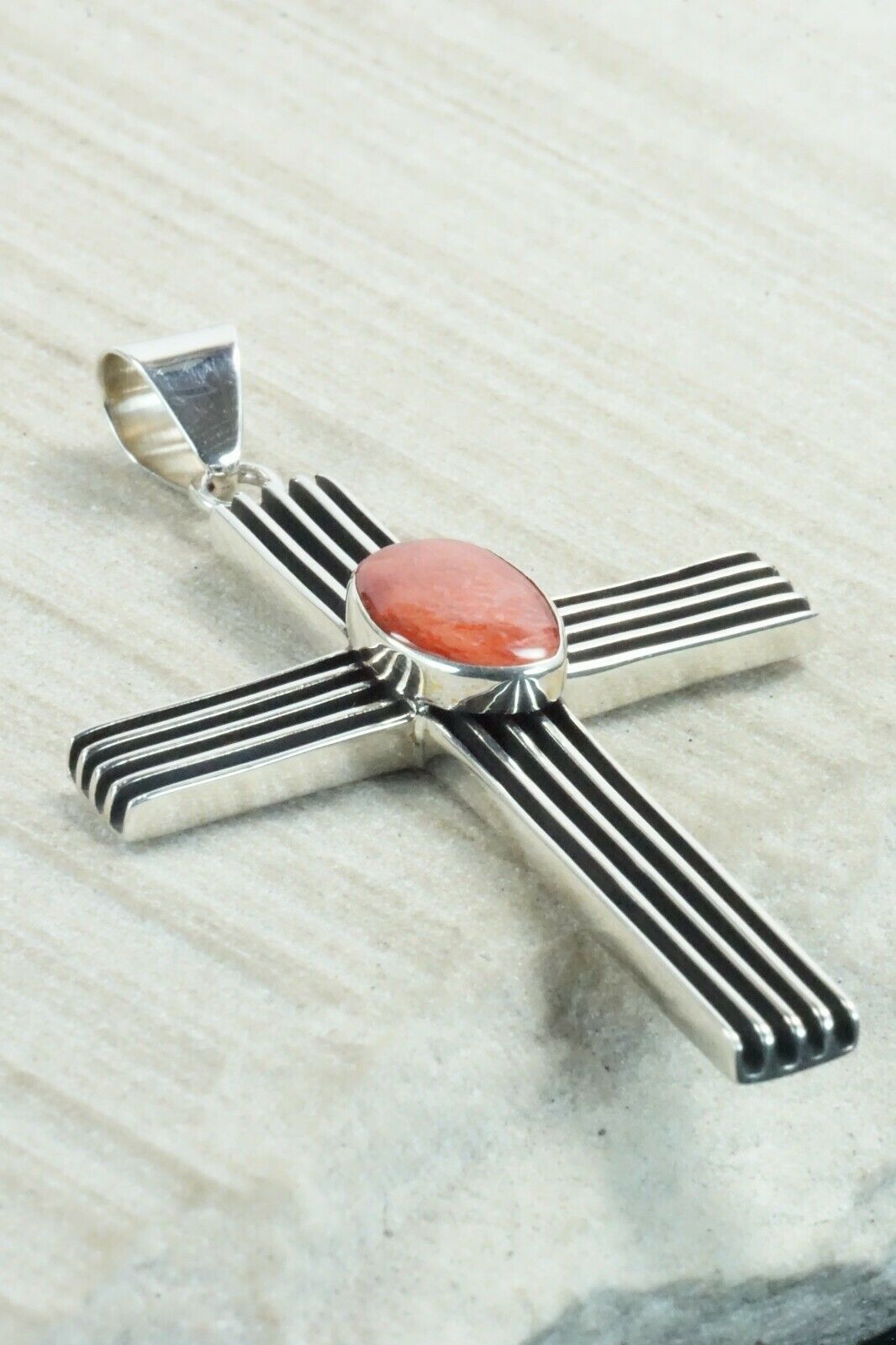 Spiny Oyster & Sterling Silver Pendant - Francis Jones