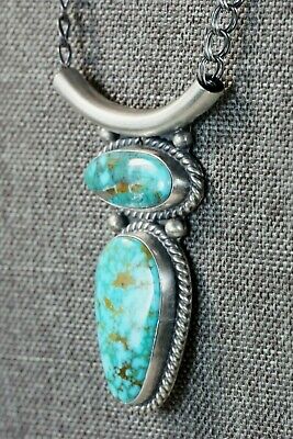 Turquoise & Sterling Silver Necklace - Raymond Delgarito