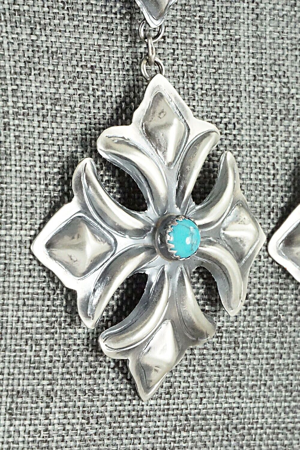 Turquoise and Sterling Silver Earrings - Tim Yazzie