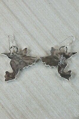 Zuni Multi Stone Inlay & Sterling Silver Hummingbird Earrings - Tamara Pinto - High Lonesome Trading