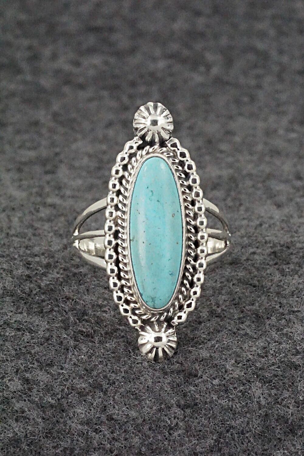 Turquoise & Sterling Silver Ring - Samuel Yellowhair - Size 9