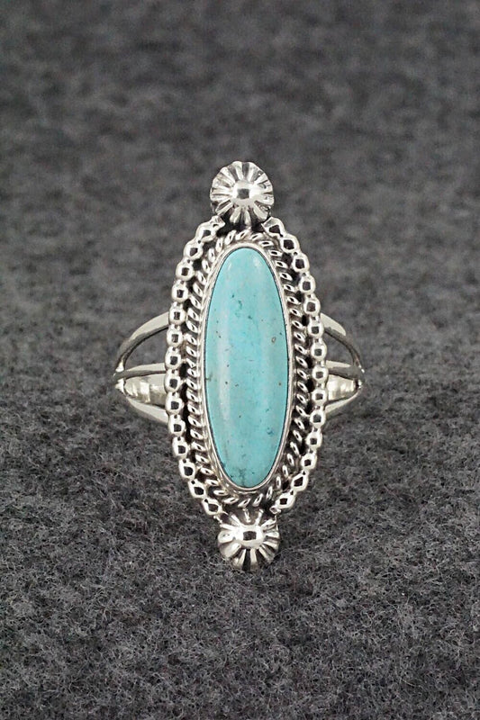 Turquoise & Sterling Silver Ring - Samuel Yellowhair - Size 9
