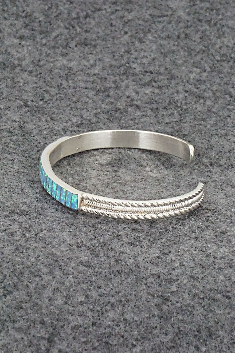 Opalite & Sterling Silver Inlay Bracelet - Orlando Laweka