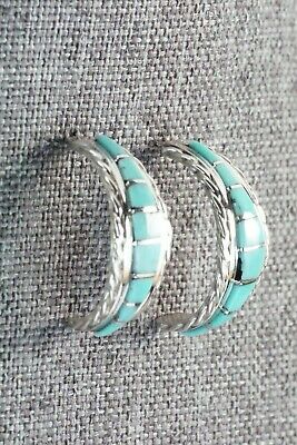 Turquoise & Sterling Silver Earrings - Malcom Chavez - High Lonesome Trading