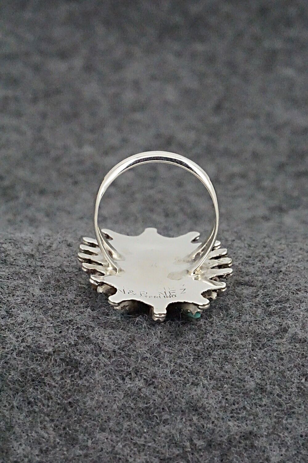 Turquoise & Sterling Silver Ring - Nathaniel Nez - Size 7