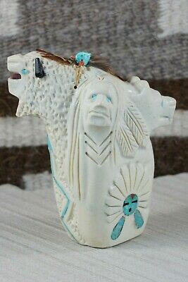 Buffalo, Horse, Chief & Eagle Navajo Fetish Carving - Ben Livingston - High Lonesome Trading
