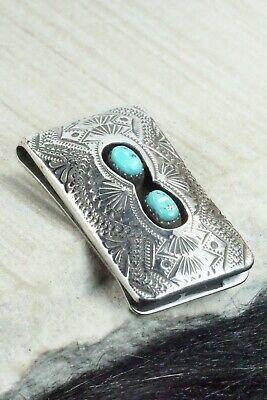 Turquoise & Sterling Silver Money Clip - Shirley Skeets - High Lonesome Trading