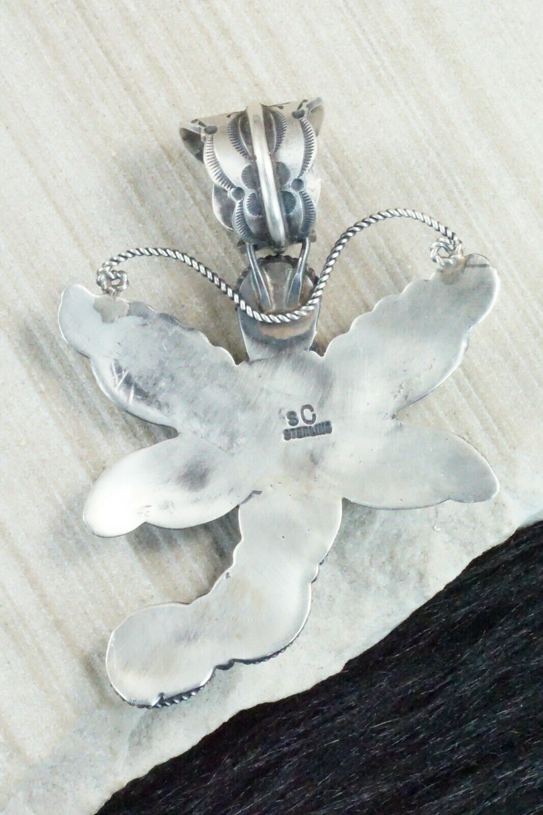 Turquoise & Sterling Silver Pendant - Shawn Cayatineto