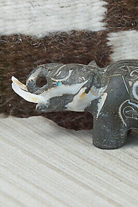 Elephant Zuni Fetish Carving - Brian K. Laate