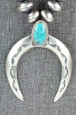 Turquoise & Sterling Silver Squash Blossom Necklace - Jan Mariano