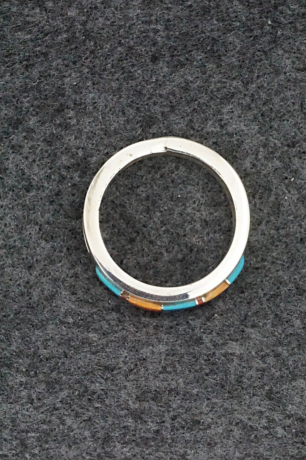 Multi-Stone & Sterling Silver Inlay Ring - Wilbert Muskett Jr.- Size 9.25