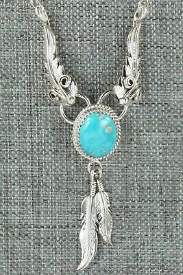Turquoise & Sterling Silver Necklace - Lee Shorty