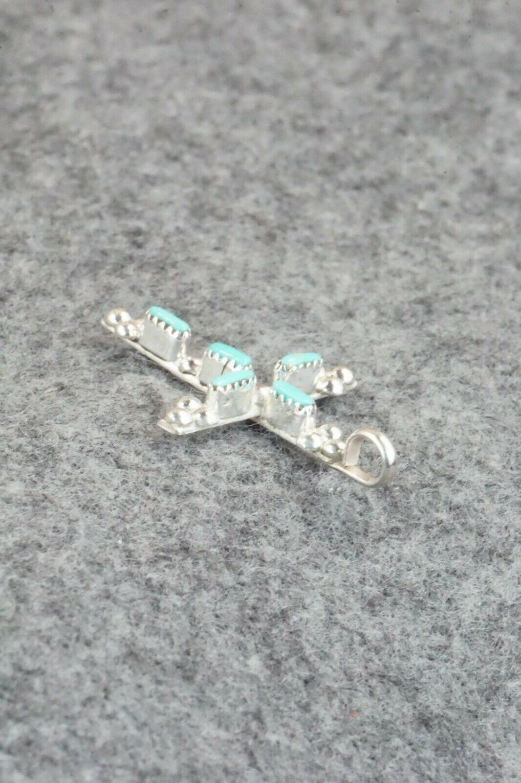 Turquoise & Sterling Silver Cross Pendant - Marshelle Qualo