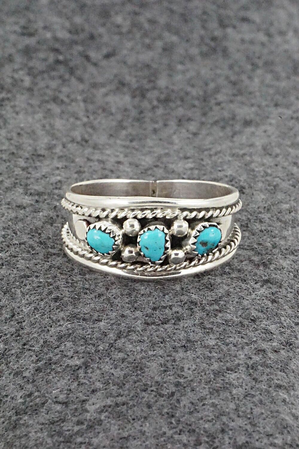 Turquoise & Sterling Silver Ring - Sondra Whitegoat - Size 12.75
