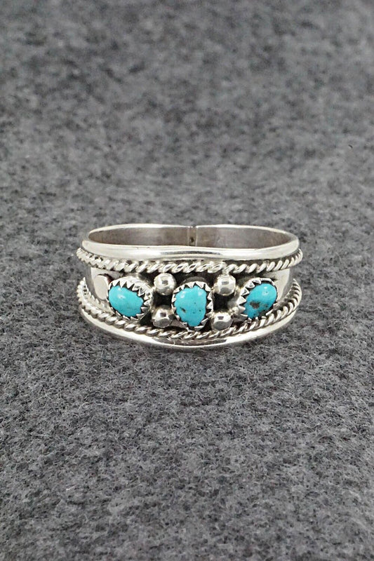 Turquoise & Sterling Silver Ring - Sondra Whitegoat - Size 12.75