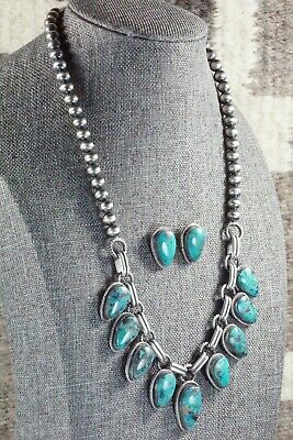 Turquoise & Sterling Silver Necklace and Earrings - Bobby Platero