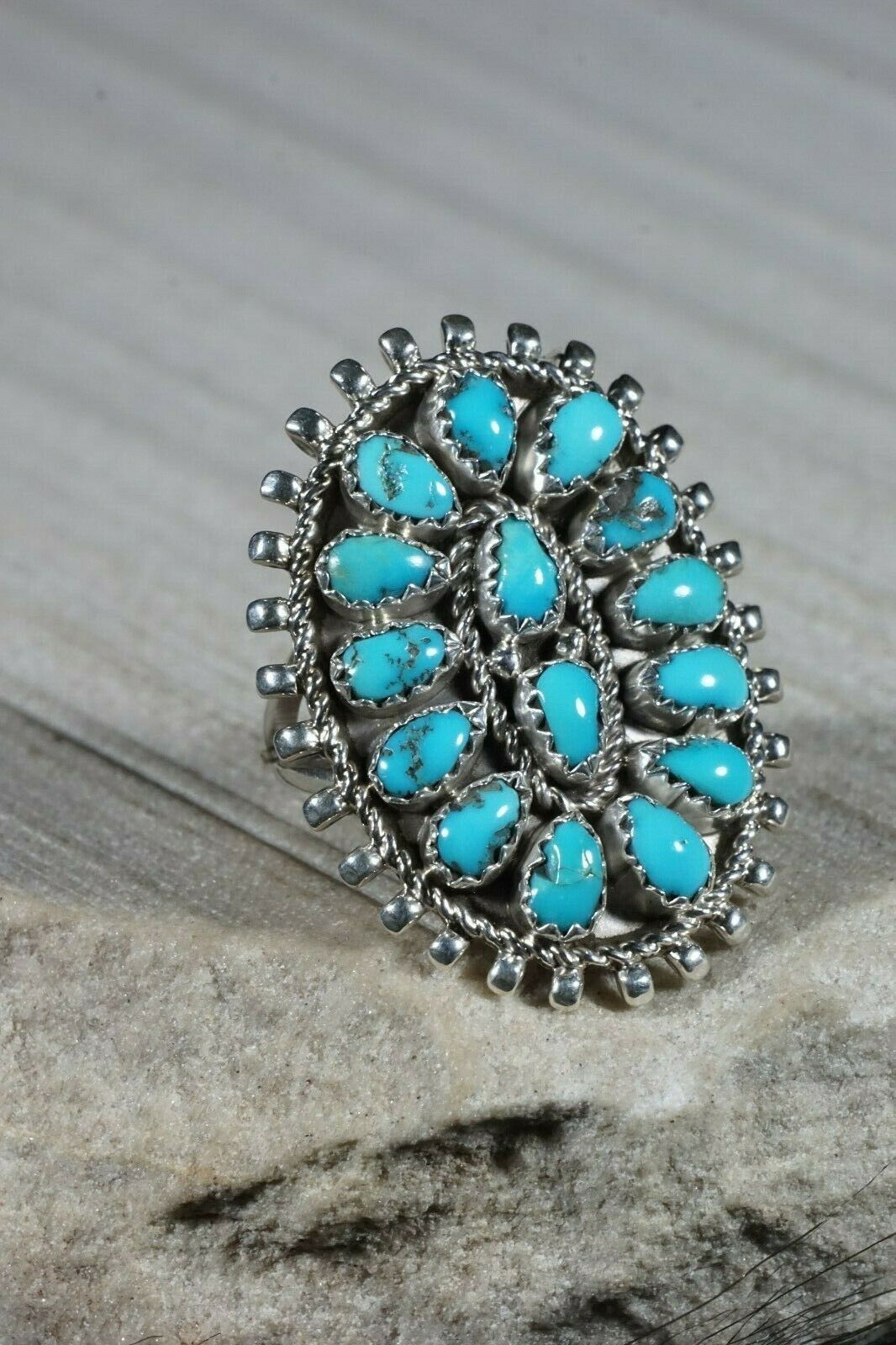 Navajo Sterling Silver & Turquoise Ring - Eric Wilson - Size 7 - High Lonesome Trading