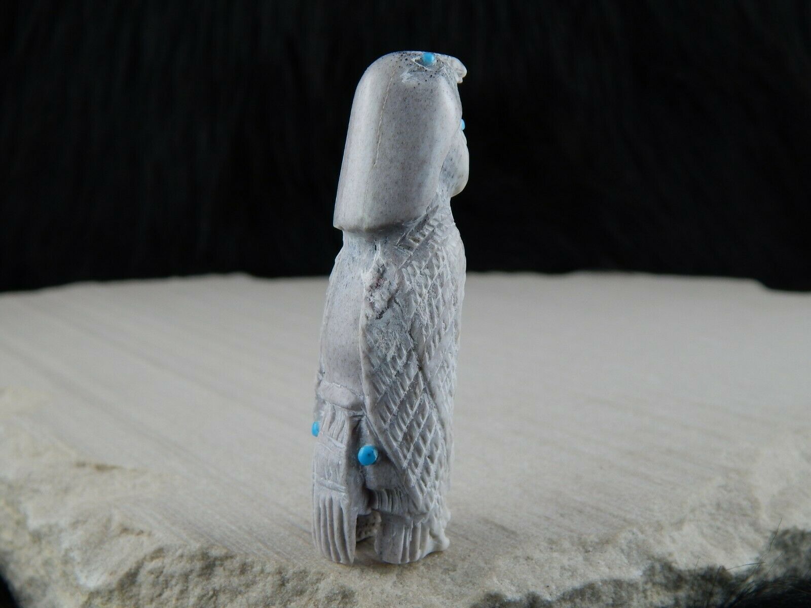 Eagle Dancer Zuni Fetish Carving - Marlon Lowsayatee - High Lonesome Trading