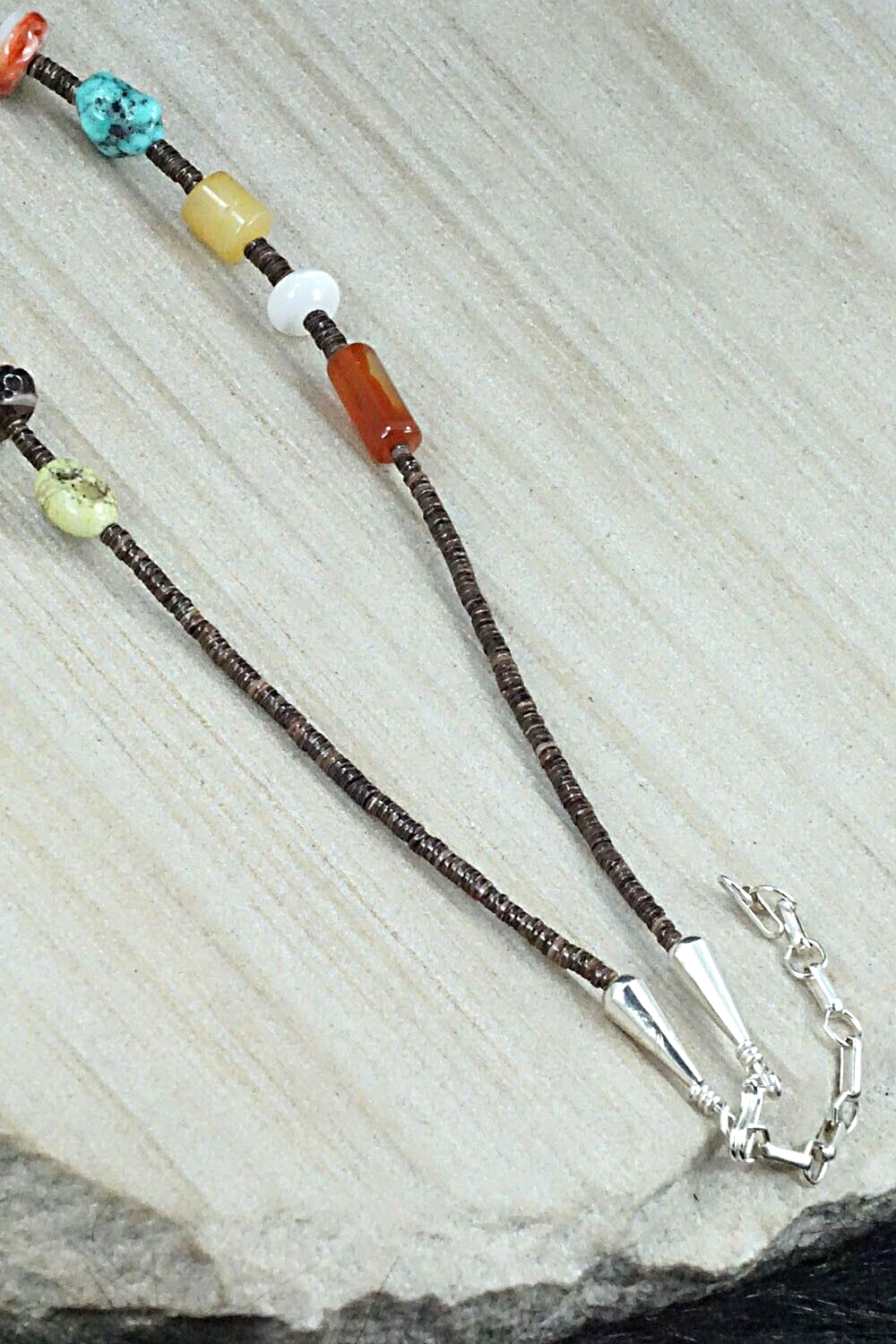 Multi Stone and Sterling Silver Necklace - Helen Tsosie