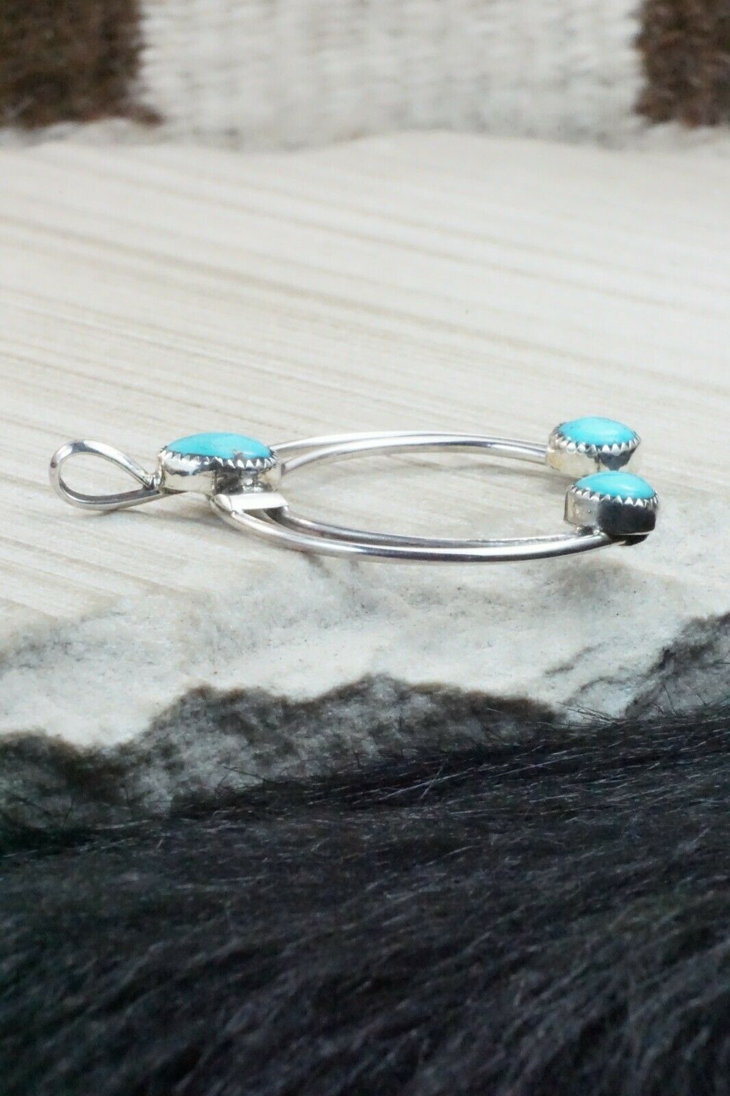 Turquoise & Sterling Silver Pendant - Priscilla Reeder