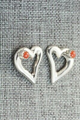 Coral & Sterling Silver Earrings - Michael Kee
