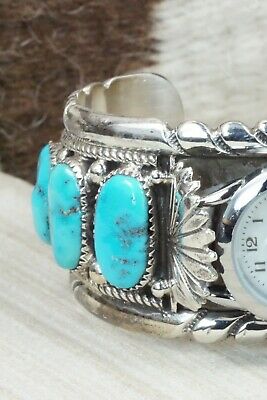 Turquoise and Sterling Silver Watch Bracelet - Robert Leekya