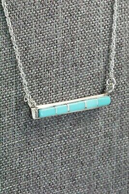 Turquoise & Sterling Silver Necklace - Rolanda Natachu