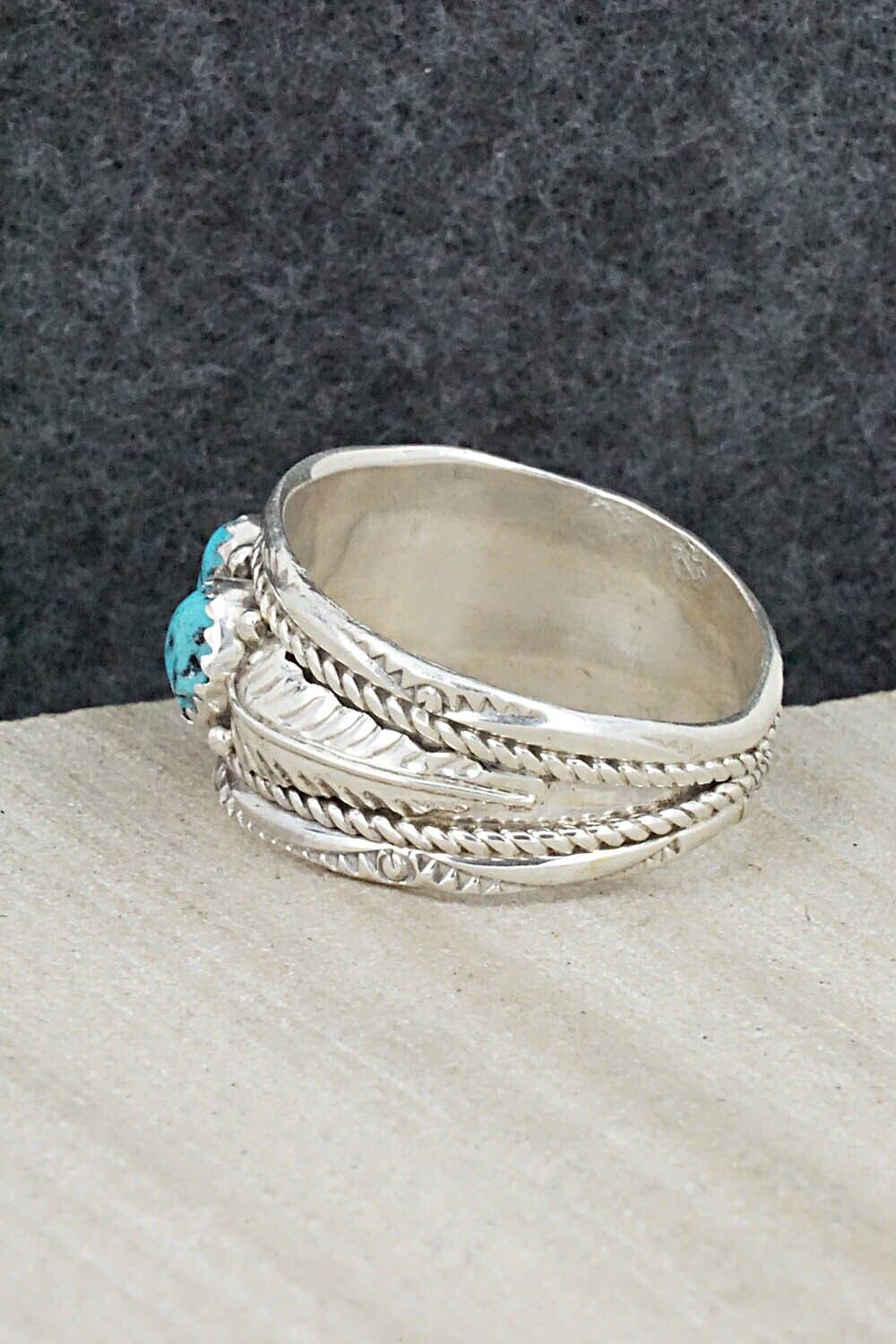 Turquoise and Sterling Silver Ring - Betty Begay - Size 12.5