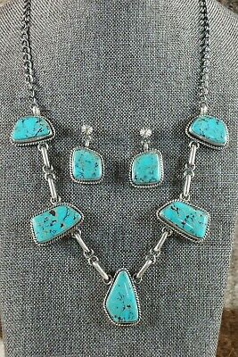 Navajo Turquoise & Sterling Silver Necklace - Raymond Delgarito - High Lonesome Trading