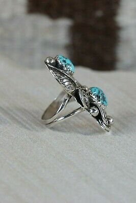 Navajo Turquoise and Sterling Silver Ring - Kenneth Jones - Size 6.5 - High Lonesome Trading