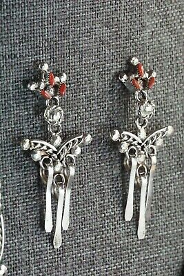 Coral & Sterling Silver Necklace and Earrings Set - Rosa Fambrough