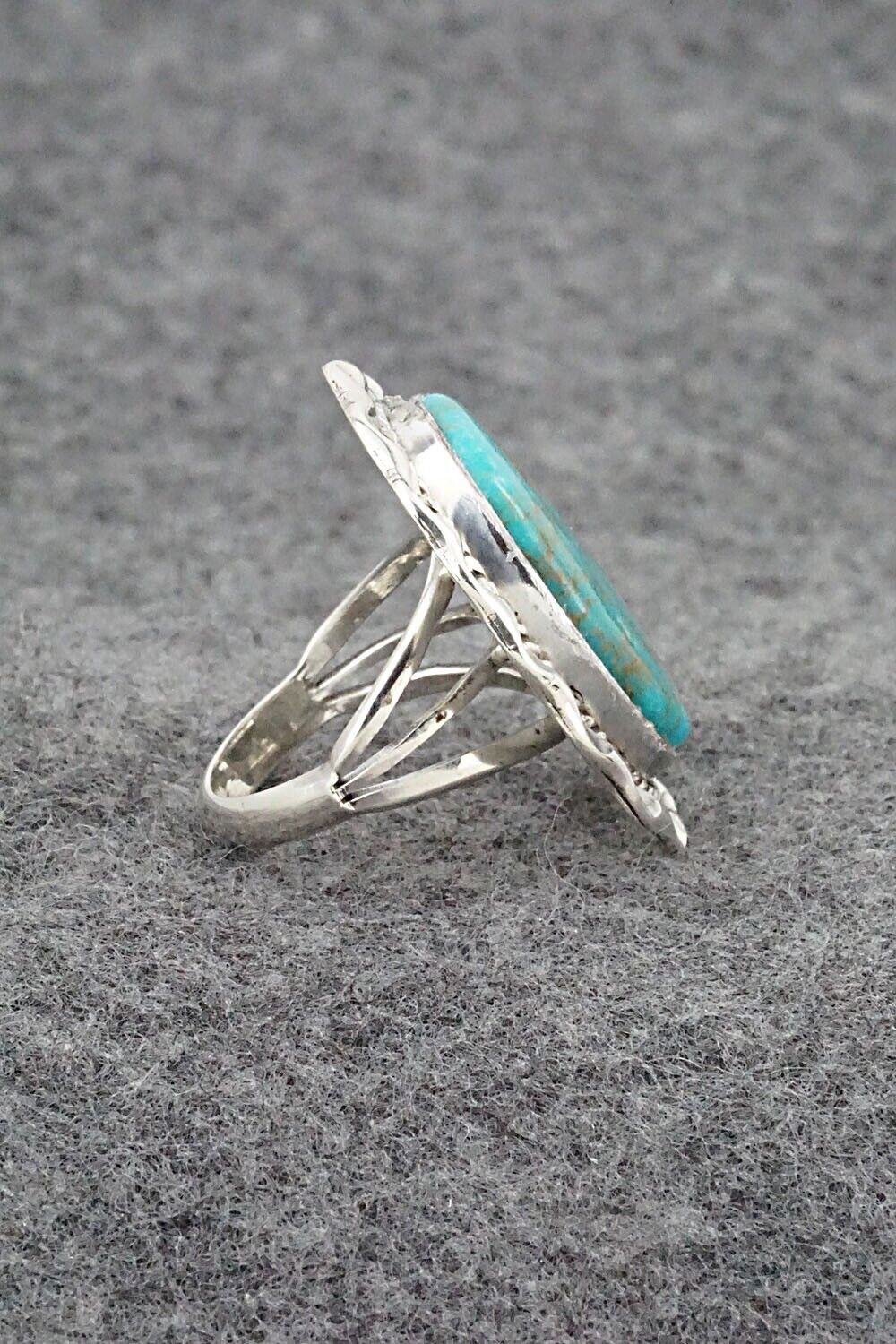 Turquoise & Sterling Silver Ring - Samuel Yellowhair - Size 6.75