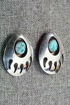 Turquoise & Sterling Silver Earrings - Virginia Long - High Lonesome Trading