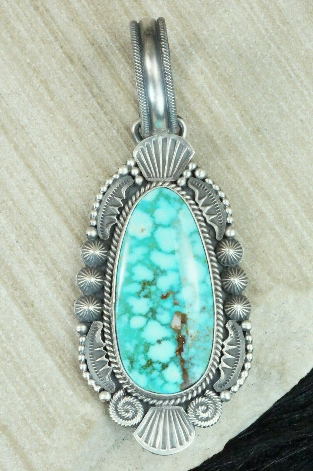 Turquoise & Sterling Silver Pendant - Michael Calladitto